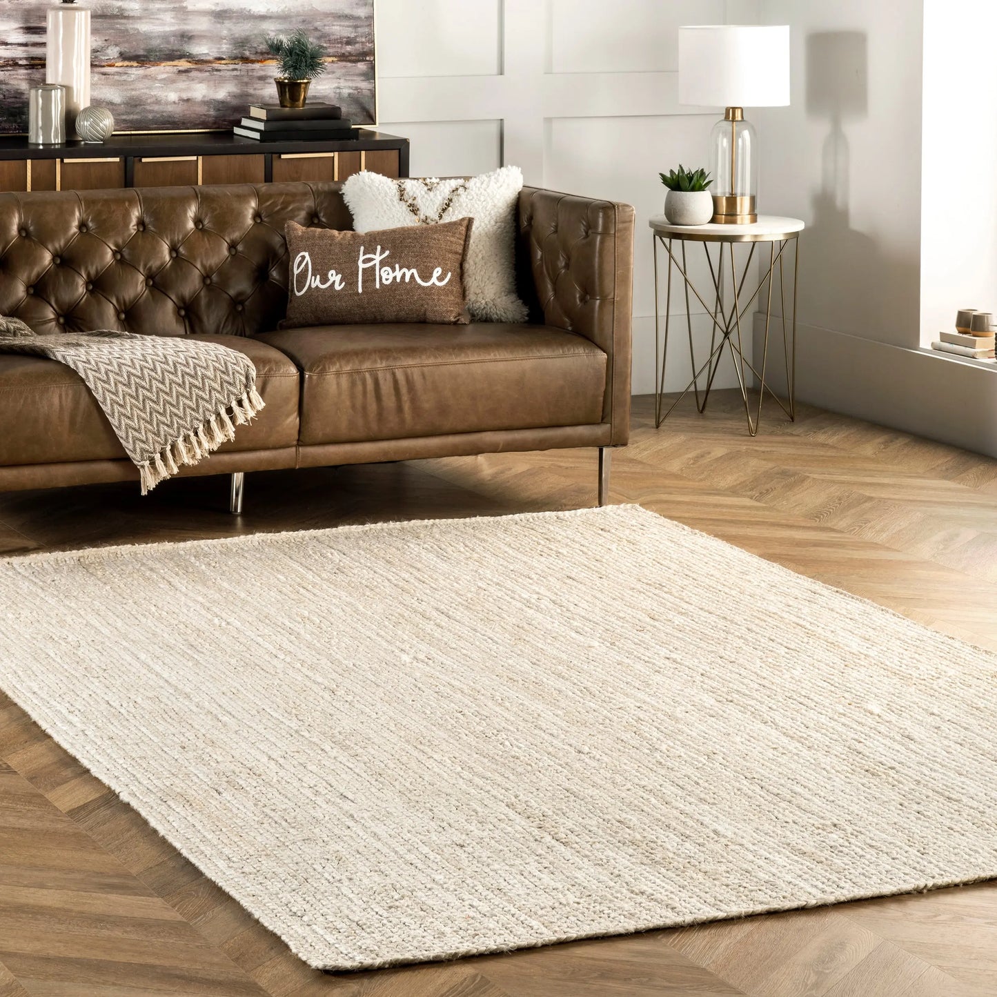 Rigo Hand Woven Farmhouse Jute Area Rug
