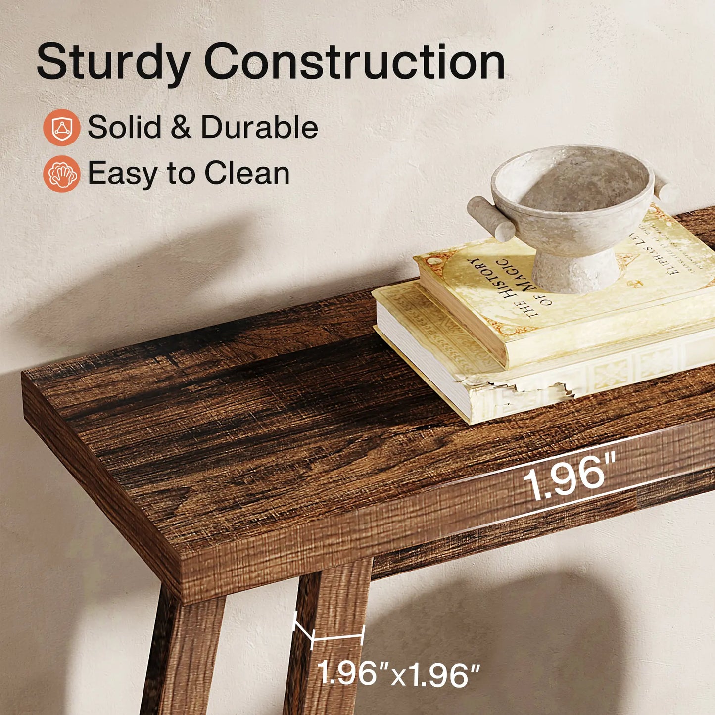 Tribesigns Farmhouse Console Table, 70.9" Entryway Table 2-Tier Sofa Table - Rustic Farmhouse Style