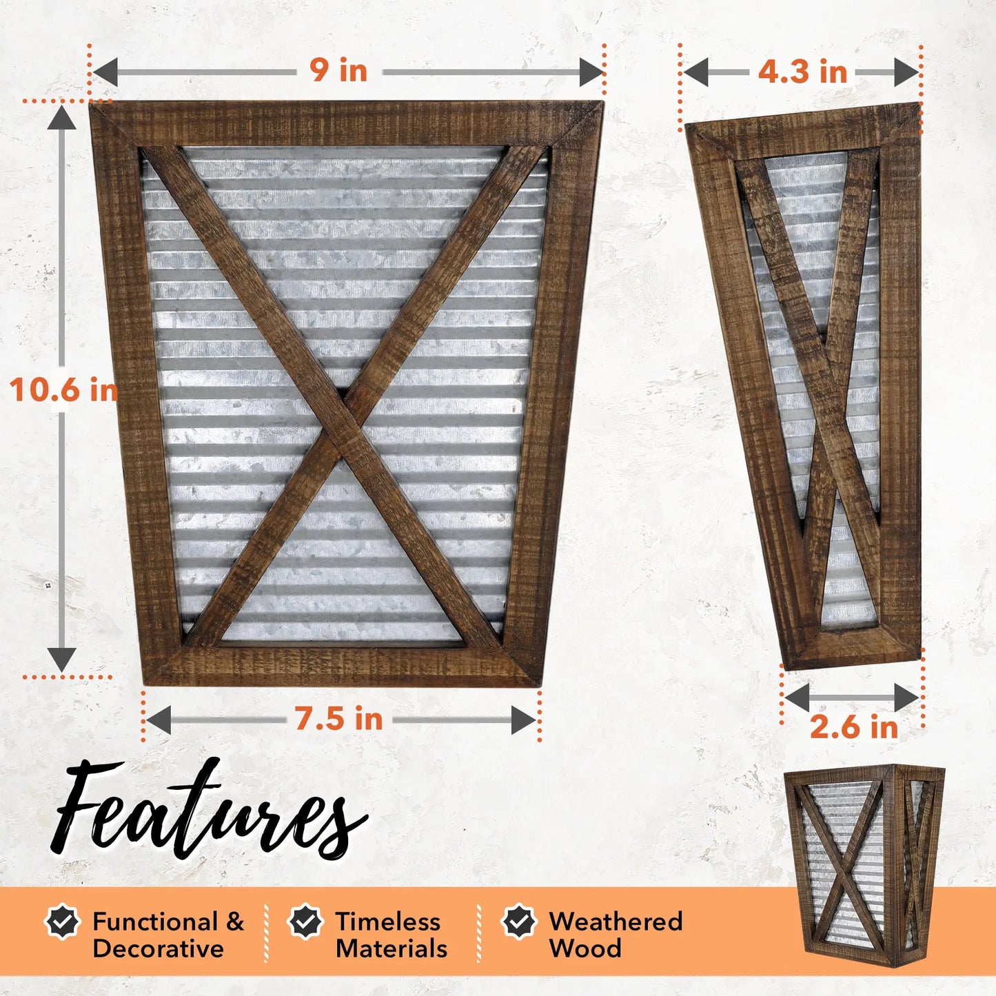 Farmhouse Wall Planter 2 Piece Set