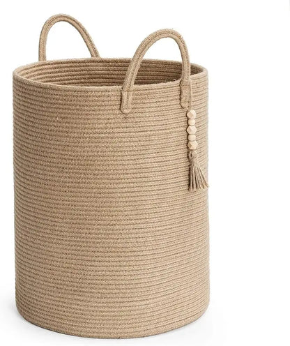 Goodpick Tall Wicker Laundry Basket with Handles, Boho Decorative Storage Basket for Living Room, Bedroom, Entryway, Bathroom, Large Woven Blanket Basket for Pillows, Towels, Shoes, Jute