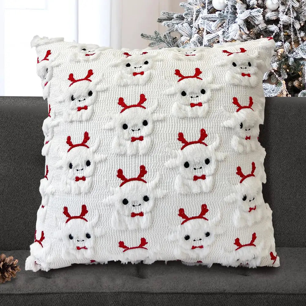 Highland Cow Pillow Covers 18X18 Cow Home Decor Farmhouse Pillow Covers Soft Plush Faux Fur Wool Pillowcases for Sofa Living Room, Gifts for Highland Cattle Lovers