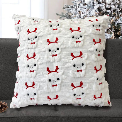 Highland Cow Pillow Covers 18X18 Cow Home Decor Farmhouse Pillow Covers Soft Plush Faux Fur Wool Pillowcases for Sofa Living Room, Gifts for Highland Cattle Lovers
