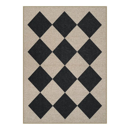 Lahome Checkered Easy Jute Runner Rug, Hallway Kitchen Runner Rug Non Slip Washable Outdoor Carpet for Entryway Indoor, Checkerboard Indoor Outdoor Carpet for Hallway Entry