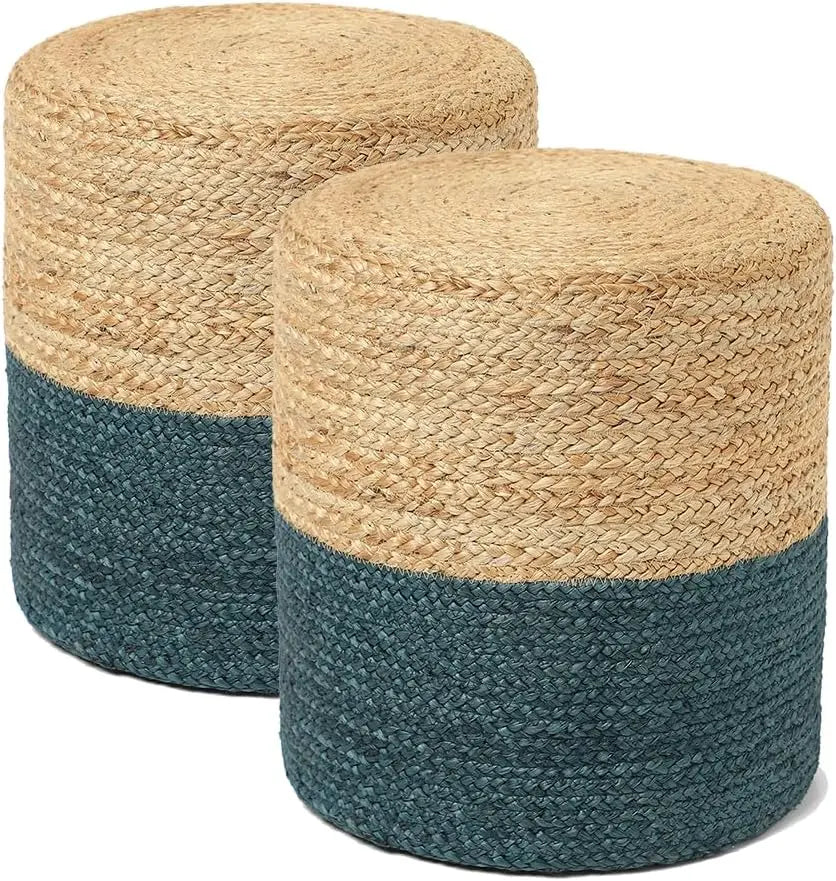 Jute Braided Pouf Ottoman