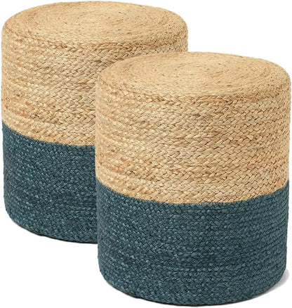 Jute Braided Pouf Ottoman
