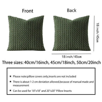 Soft Boho Style Double-Sided Decorative Pillow Cover - Modern Striped Corduroy for Farmhouse Home Decor