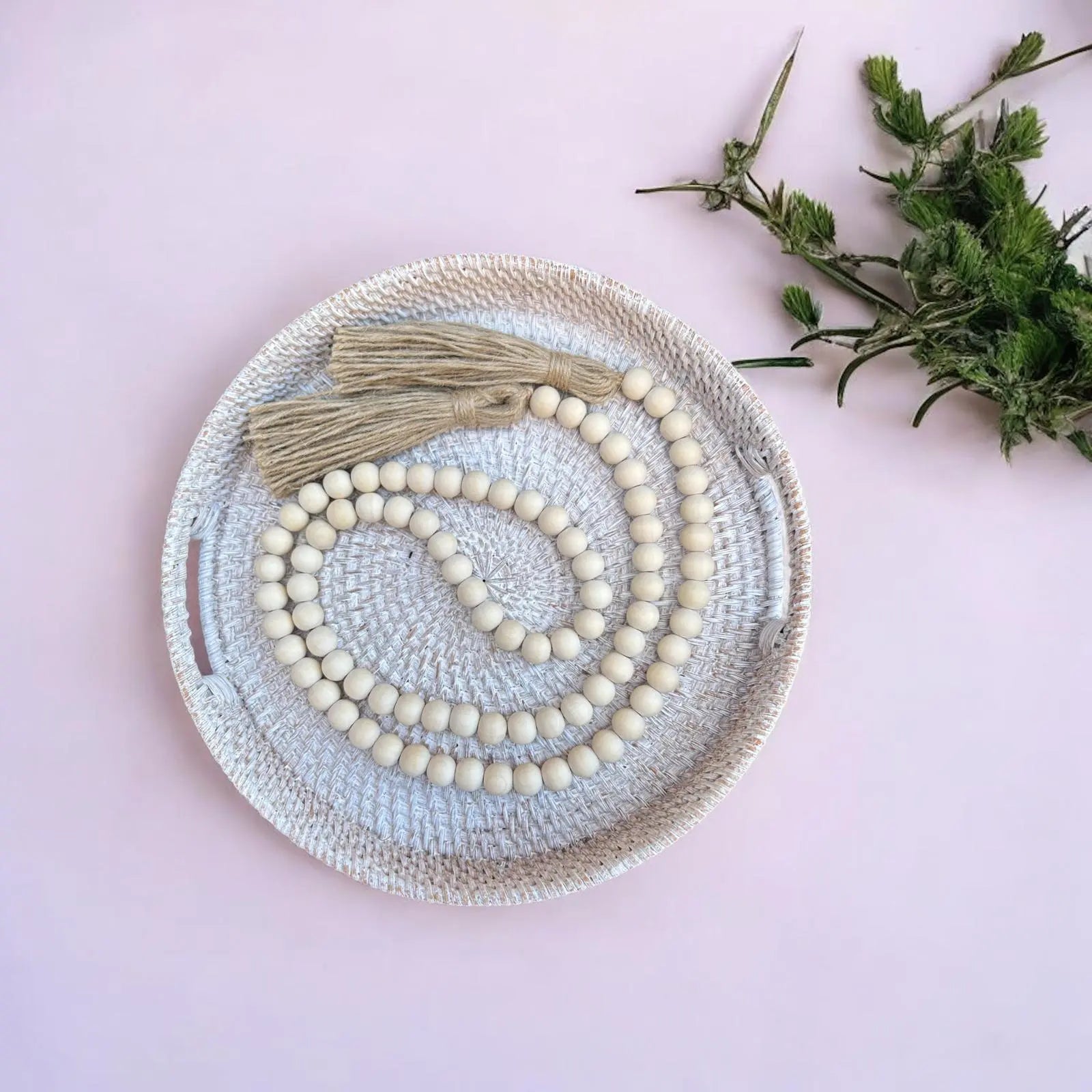 15-Inch Round Rattan Tray with Handles for Coffee Tables – Versatile Serving Tray for Drinks and Snacks with Classic Woven Design for Home Decor