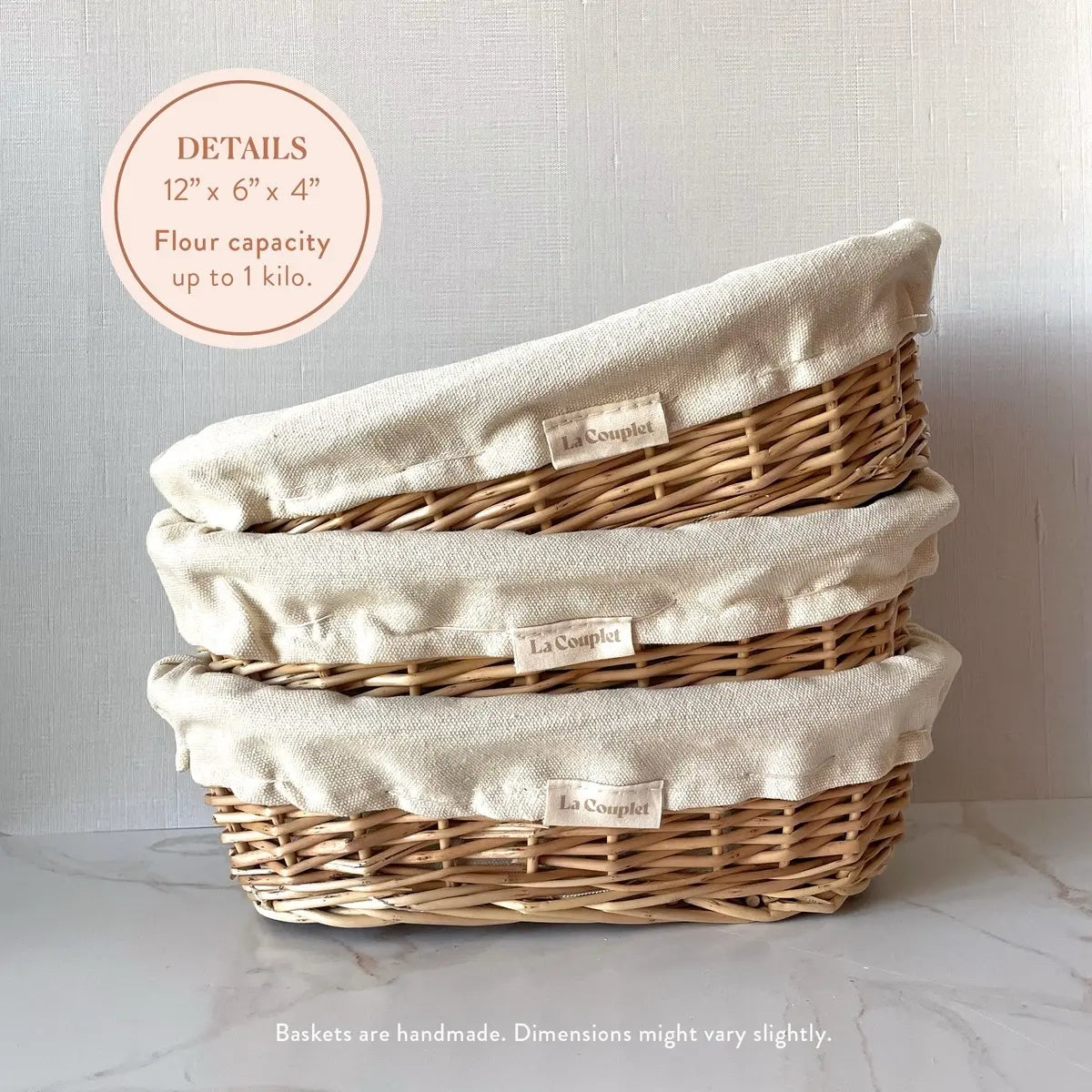 Sourdough Bread Proofing Basket, Wicker, Oval 9 and 12 Inches