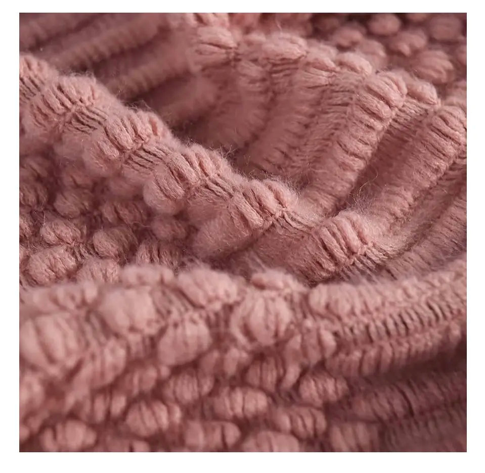 Pink Cozy Textured Knitted Blanket Throw Big Blanket