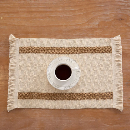 4/6Pcs Boho Macrame Placemats Set Handmade Cotton Woven Modern Farmhouse Placemats for Dining Table Kitchen Wedding Party Decor