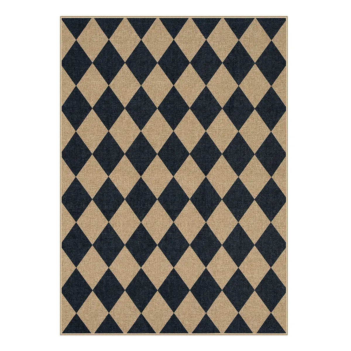 Lahome Checkered Easy Jute Runner Rug, Hallway Kitchen Runner Rug Non Slip Washable Outdoor Carpet for Entryway Indoor, Checkerboard Indoor Outdoor Carpet for Hallway Entry