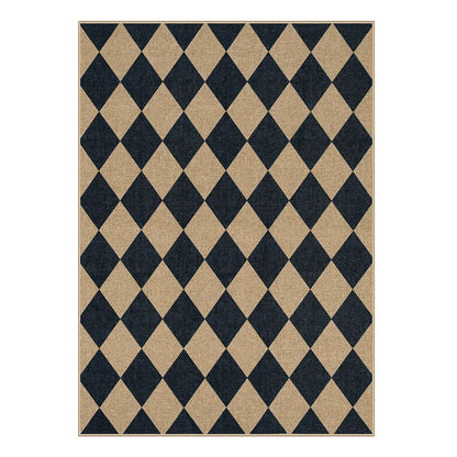 Lahome Checkered Easy Jute Runner Rug, Hallway Kitchen Runner Rug Non Slip Washable Outdoor Carpet for Entryway Indoor, Checkerboard Indoor Outdoor Carpet for Hallway Entry