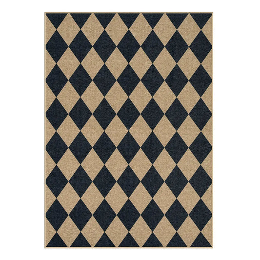 Lahome Checkered Easy Jute Runner Rug, Hallway Kitchen Runner Rug Non Slip Washable Outdoor Carpet for Entryway Indoor, Checkerboard Indoor Outdoor Carpet for Hallway Entry