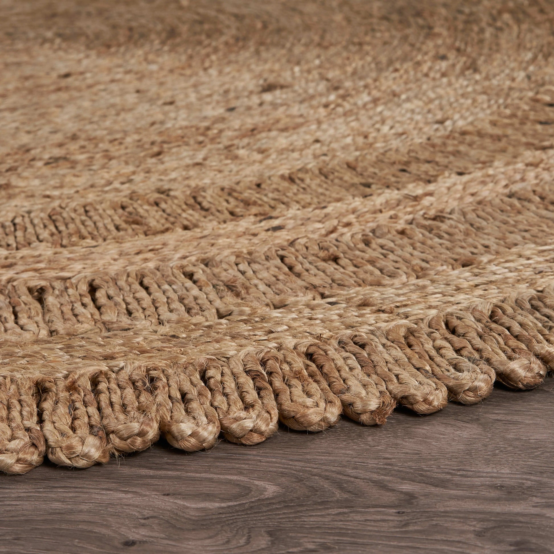 Noctra Farmhouse Striped Hand-Braided Jute Rug - Reversible Eco-Friendly Bohemian Style round Rug for Entryways Dining Rooms & Living Areas