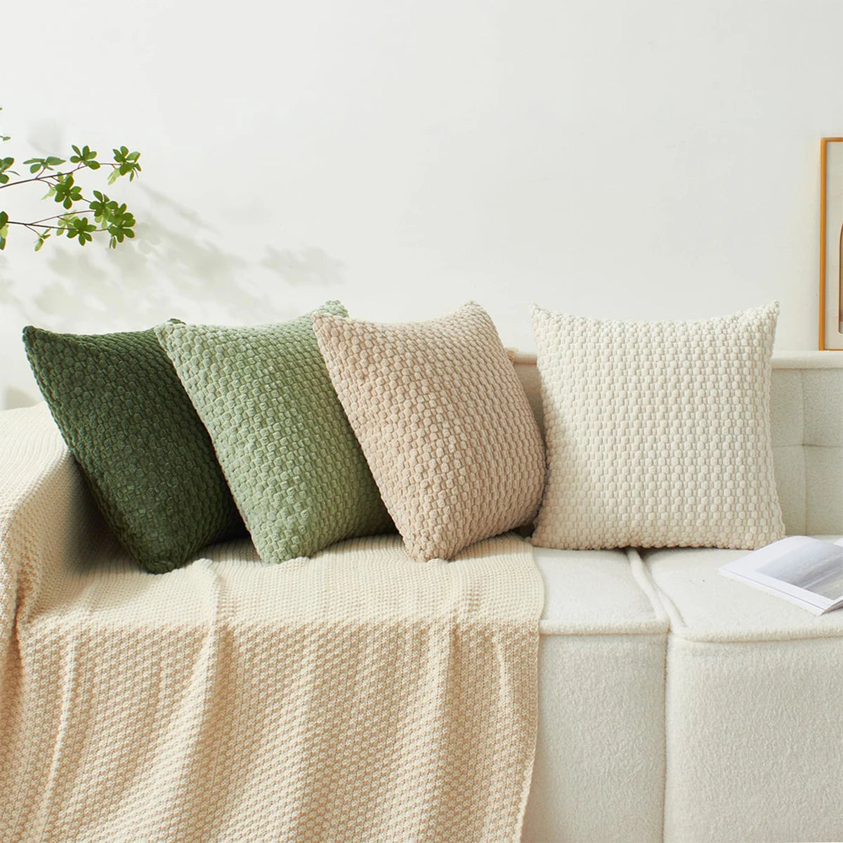 Soft Boho Style Double-Sided Decorative Pillow Cover - Modern Striped Corduroy for Farmhouse Home Decor