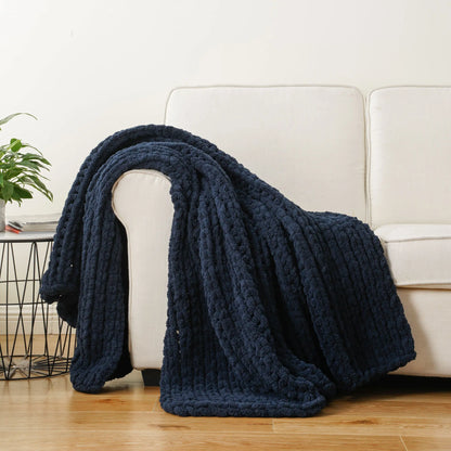 Battilo I Handmade Cable Knit Crochet Blanket, Spring Cozy Rope Knot Chunky Throw Blankets for Couch Home Decor,50"X60"