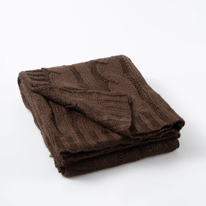 Battilo Nordic Knitted Throw Blanket - Ultra-Soft Twisted Acrylic, Lightweight & Breathable, 50"x60", Machine Washable, Ideal for Bed & Living Room, Perfect Mother's Day Gift