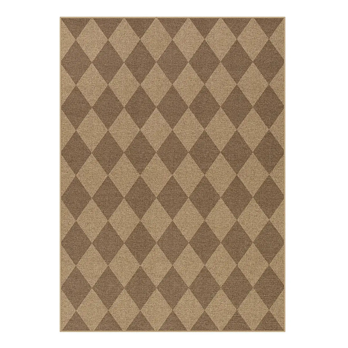 Lahome Checkered Easy Jute Runner Rug, Hallway Kitchen Runner Rug Non Slip Washable Outdoor Carpet for Entryway Indoor, Checkerboard Indoor Outdoor Carpet for Hallway Entry
