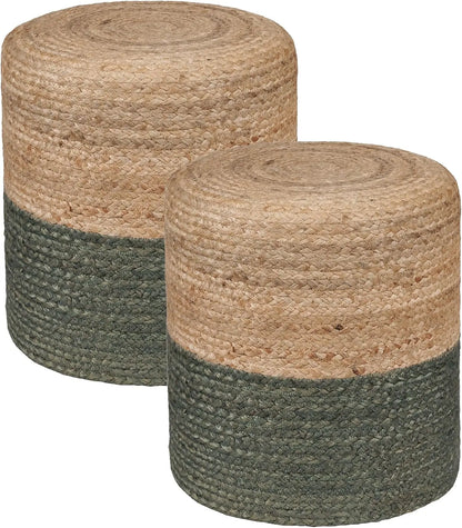 Jute Braided Pouf Ottoman