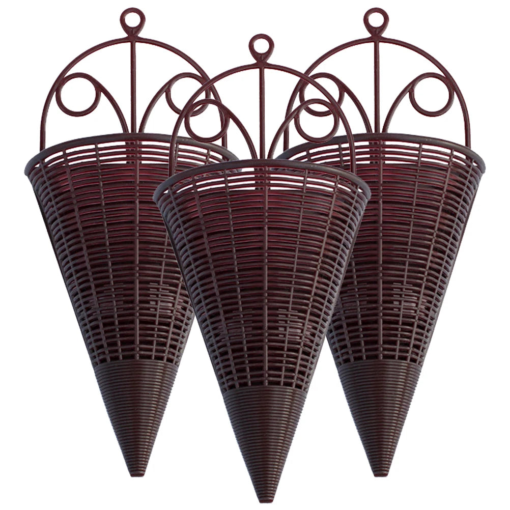 3Pcs Orchid Basket Orchid Hanging Flower Basket Orchid Wall Planter Orchid Hanging Planter Woven Pot Wall-Mounted Baskets Decor