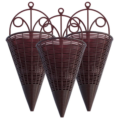3Pcs Orchid Basket Orchid Hanging Flower Basket Orchid Wall Planter Orchid Hanging Planter Woven Pot Wall-Mounted Baskets Decor