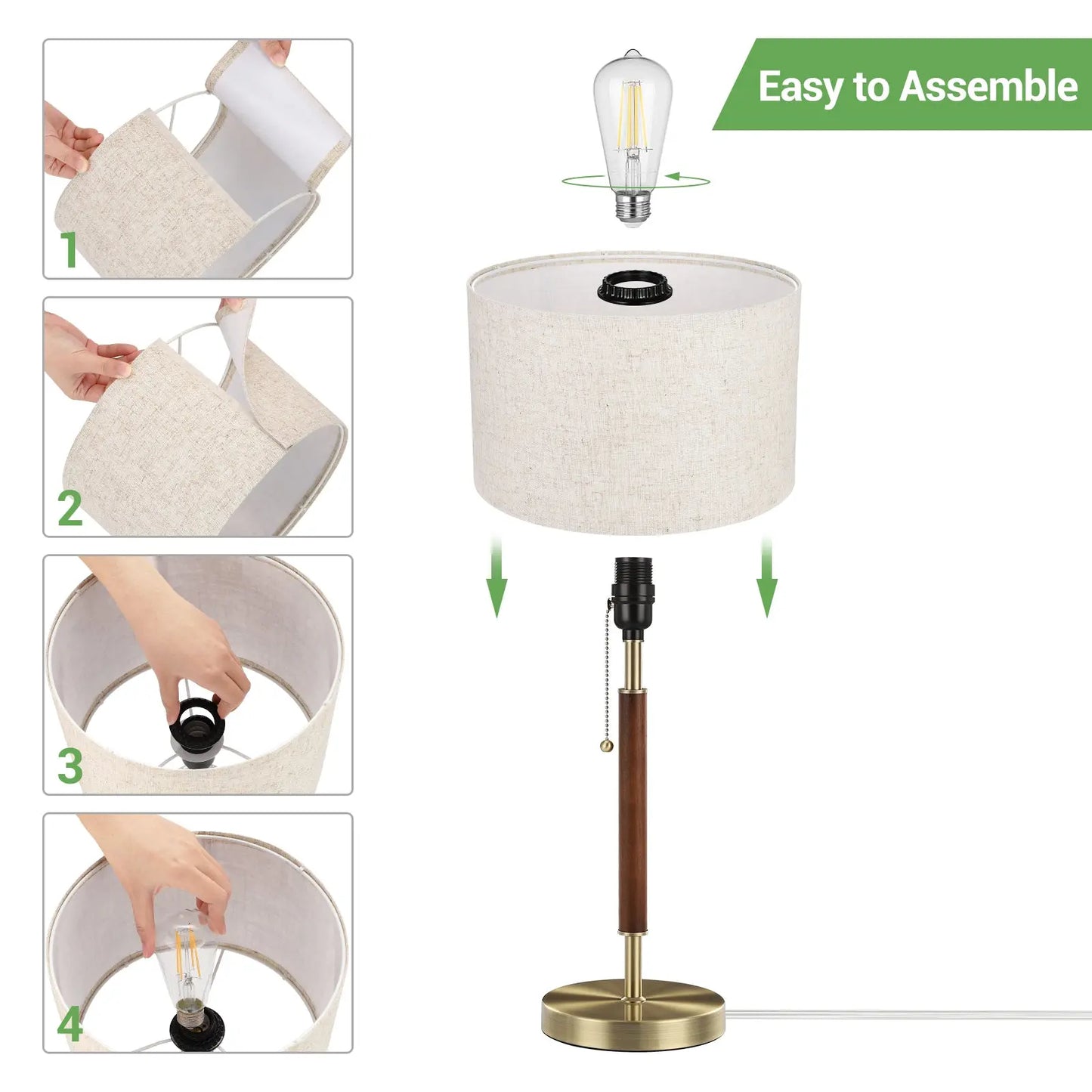 EDISHINE Vintage Table Lamp-Hltl05S