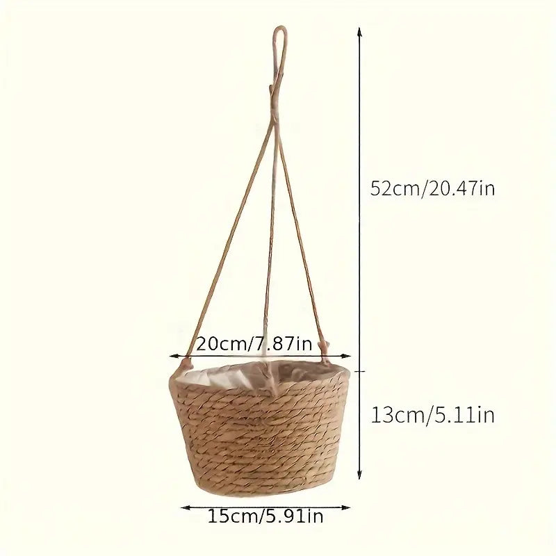 Garden Hanging Planter Macrame Plant Storage Basket Jute Rope Woven Indoor Outdoor Flower Pot Holder Plant Hangers Home Decor Garden Accessories #GLOBAL PICKS