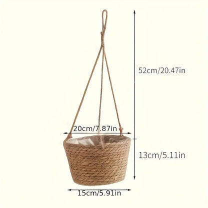 Garden Hanging Planter Macrame Plant Storage Basket Jute Rope Woven Indoor Outdoor Flower Pot Holder Plant Hangers Home Decor Garden Accessories #GLOBAL PICKS