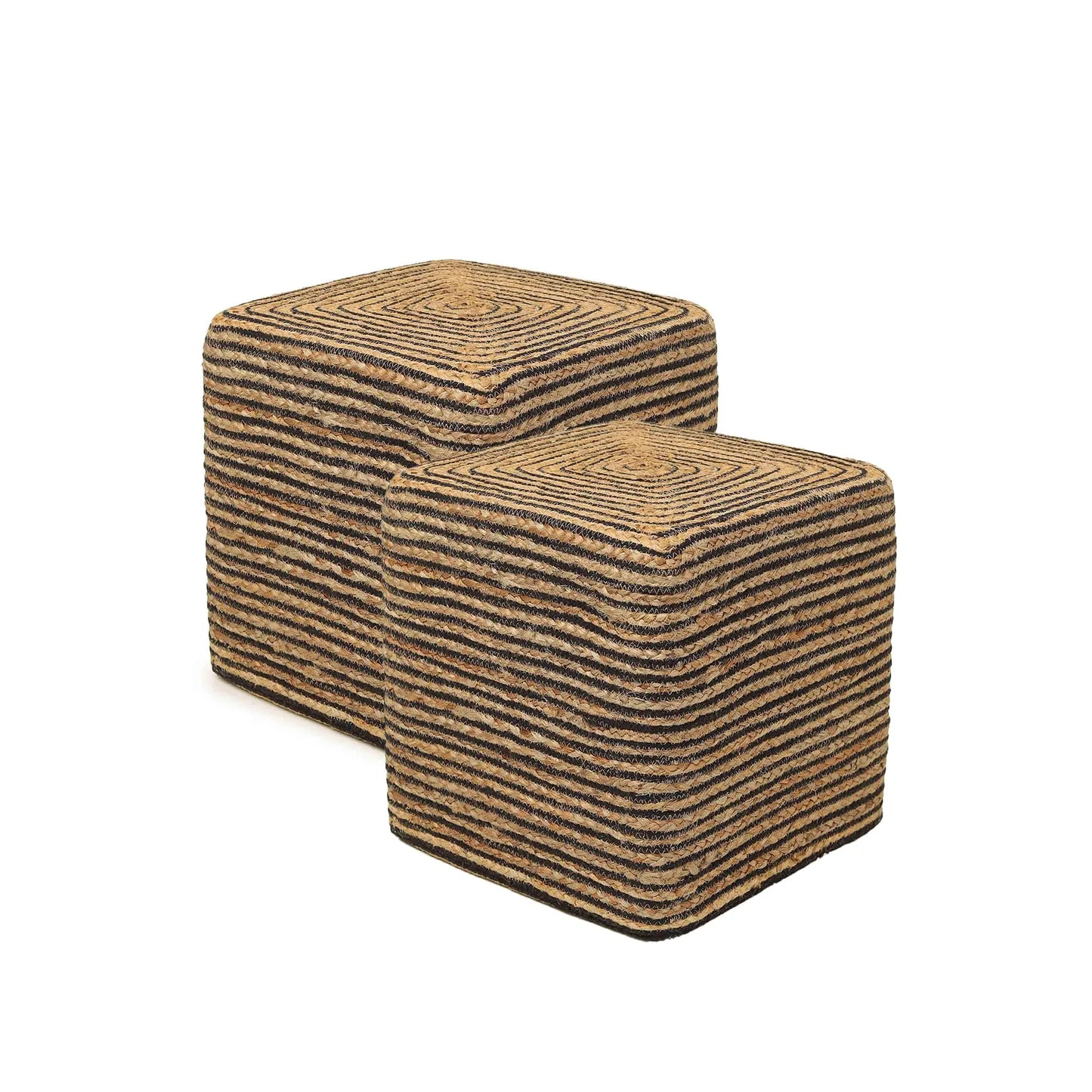 Jute Braided Pouf Ottoman
