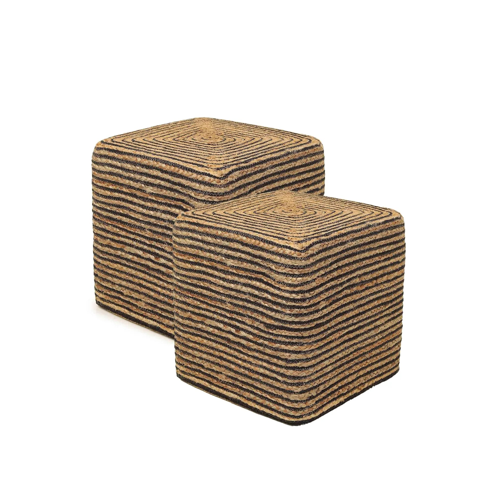 Jute Braided Pouf Ottoman
