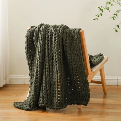 Battilo I Handmade Cable Knit Crochet Blanket, Spring Cozy Rope Knot Chunky Throw Blankets for Couch Home Decor,50"X60"