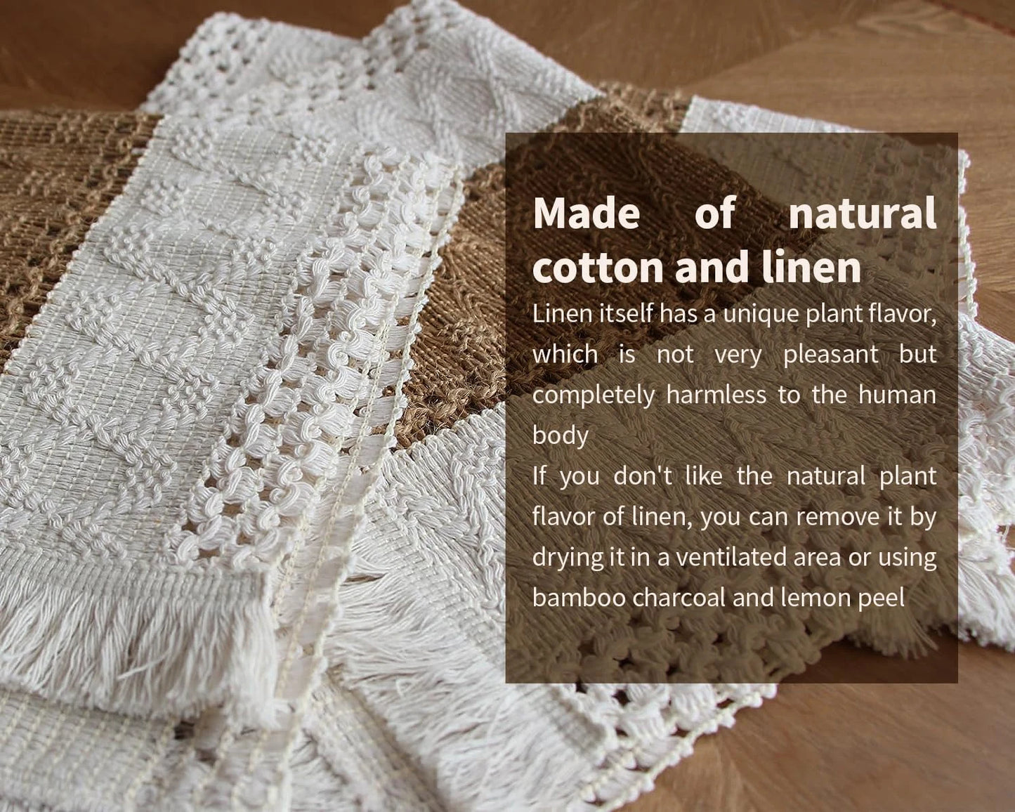 4/6Pcs Boho Macrame Placemats Set Handmade Cotton Woven Modern Farmhouse Placemats for Dining Table Kitchen Wedding Party Decor
