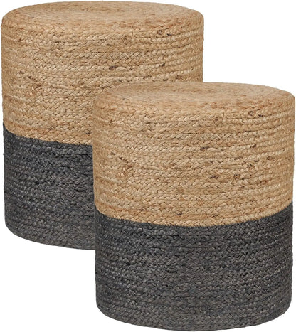 Jute Braided Pouf Ottoman