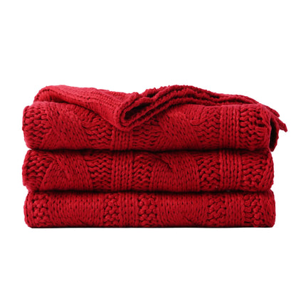 Battilo Nordic Knitted Throw Blanket - Ultra-Soft Twisted Acrylic, Lightweight & Breathable, 50"x60", Machine Washable, Ideal for Bed & Living Room, Perfect Mother's Day Gift