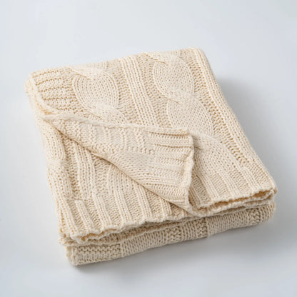 Battilo Nordic Knitted Throw Blanket - Ultra-Soft Twisted Acrylic, Lightweight & Breathable, 50"x60", Machine Washable, Ideal for Bed & Living Room, Perfect Mother's Day Gift