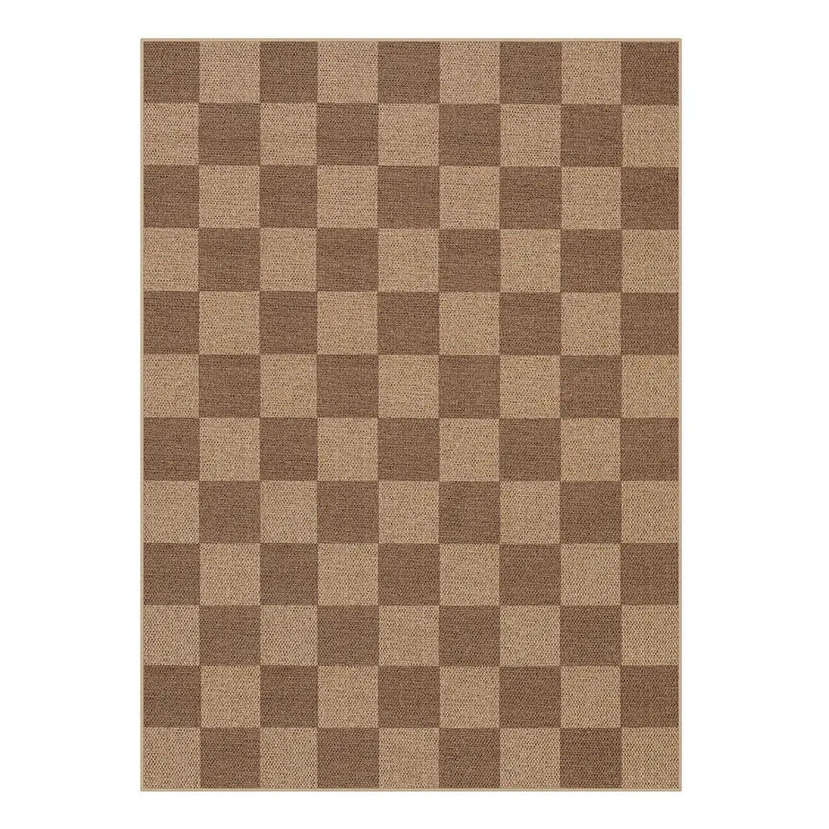 Lahome Checkered Easy Jute Runner Rug, Hallway Kitchen Runner Rug Non Slip Washable Outdoor Carpet for Entryway Indoor, Checkerboard Indoor Outdoor Carpet for Hallway Entry