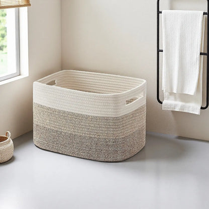 Jute Storage Baskets - Space-Saving Organizers for Toys and Blankets, 20" x 13.2", 65L Capacity - 2-Pack Large Foldable Laundry Baskets