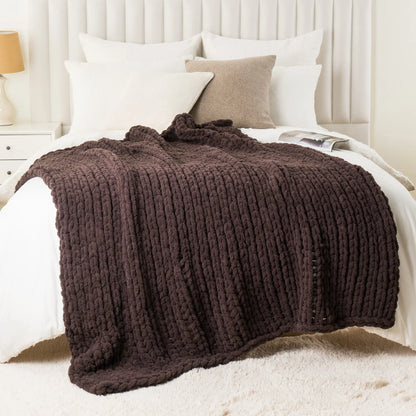 Battilo I Handmade Cable Knit Crochet Blanket, Spring Cozy Rope Knot Chunky Throw Blankets for Couch Home Decor,50"X60"