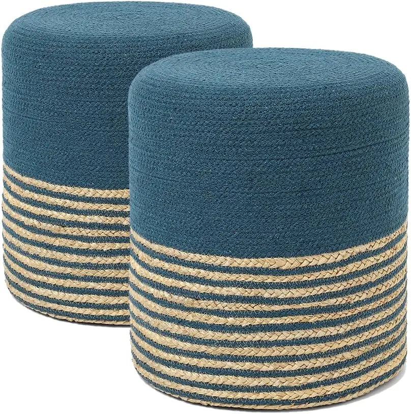Jute Braided Pouf Ottoman