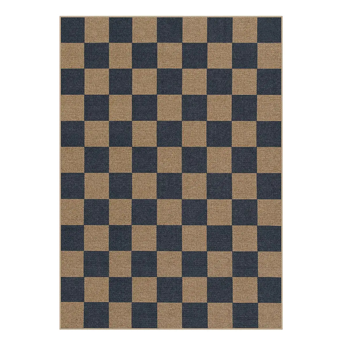 Lahome Checkered Easy Jute Runner Rug, Hallway Kitchen Runner Rug Non Slip Washable Outdoor Carpet for Entryway Indoor, Checkerboard Indoor Outdoor Carpet for Hallway Entry