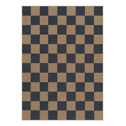 Lahome Checkered Easy Jute Runner Rug, Hallway Kitchen Runner Rug Non Slip Washable Outdoor Carpet for Entryway Indoor, Checkerboard Indoor Outdoor Carpet for Hallway Entry