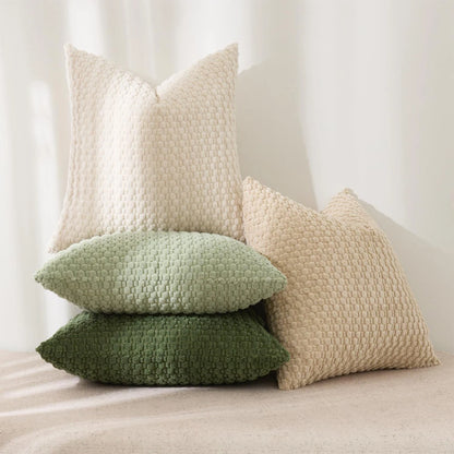 Soft Boho Style Double-Sided Decorative Pillow Cover - Modern Striped Corduroy for Farmhouse Home Decor