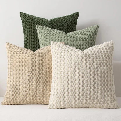 Soft Boho Style Double-Sided Decorative Pillow Cover - Modern Striped Corduroy for Farmhouse Home Decor
