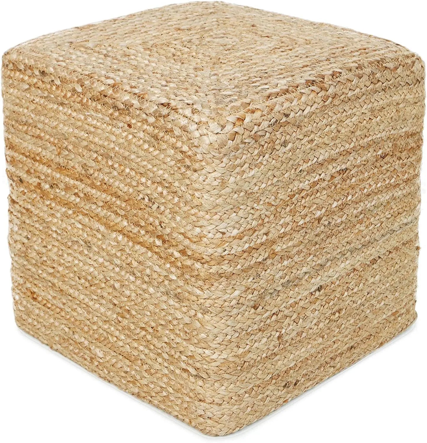 Jute Braided Pouf Ottoman