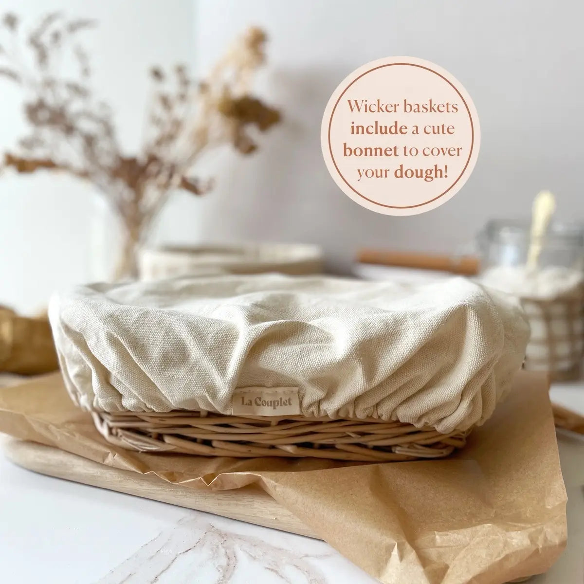 Sourdough Bread Proofing Basket, Wicker, Oval 9 and 12 Inches