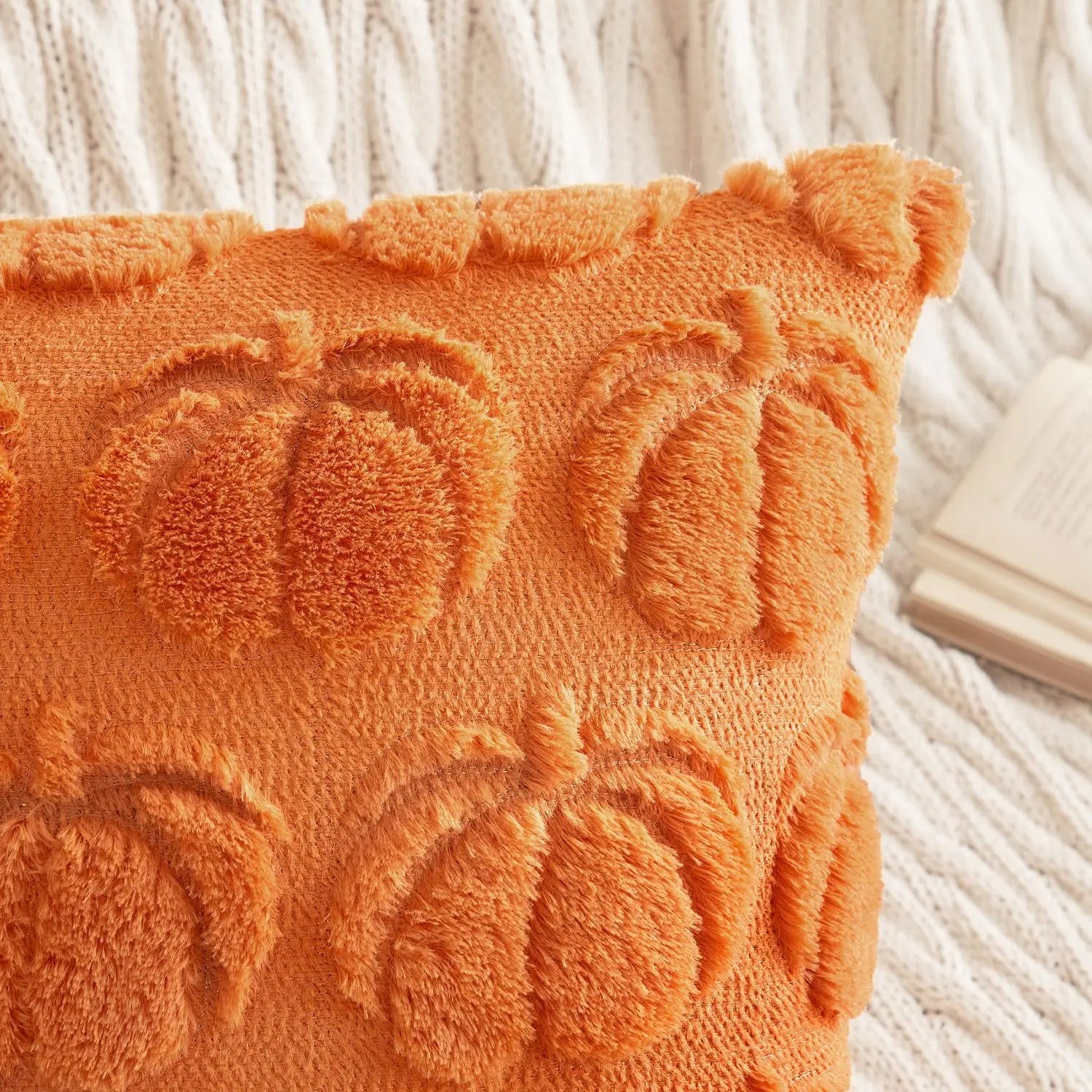 Set of 2 Fall Throw Pillow Covers 18X18 Pumpkin Design – Cozy Autumn Decor for Sofa, Couch & Porch