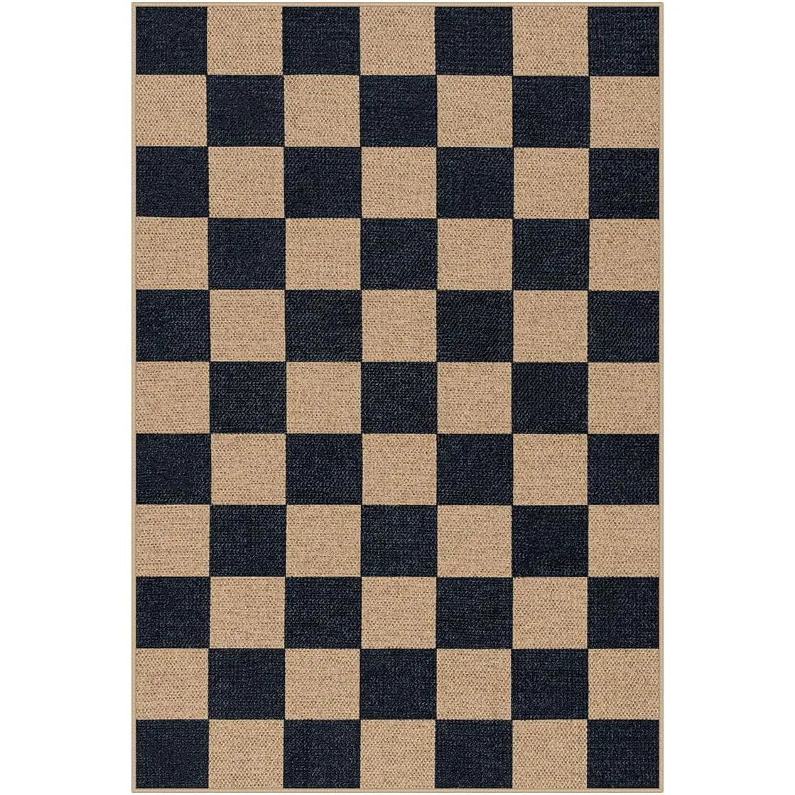 Lahome Checkered Easy Jute Runner Rug, Hallway Kitchen Runner Rug Non Slip Washable Outdoor Carpet for Entryway Indoor, Checkerboard Indoor Outdoor Carpet for Hallway Entry