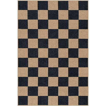 Lahome Checkered Easy Jute Runner Rug, Hallway Kitchen Runner Rug Non Slip Washable Outdoor Carpet for Entryway Indoor, Checkerboard Indoor Outdoor Carpet for Hallway Entry
