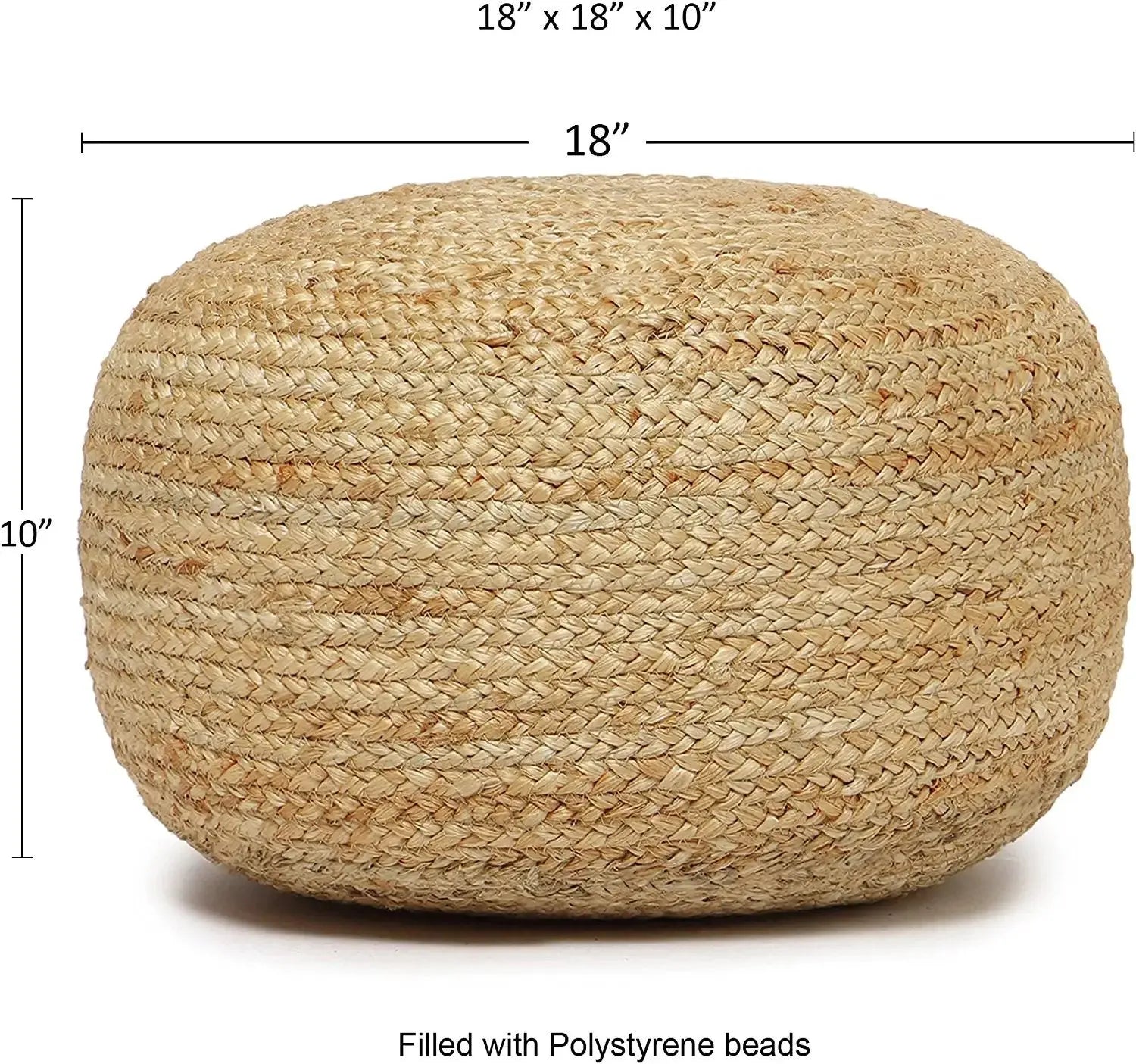 Jute Braided Pouf Ottoman