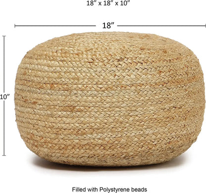 Jute Braided Pouf Ottoman